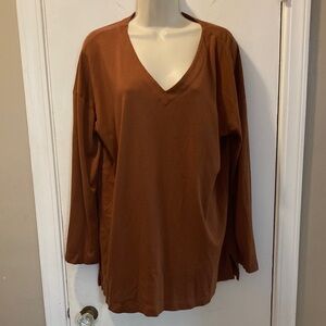 J. Jill Large Long Sleeve V-Neck Top 25-358-03